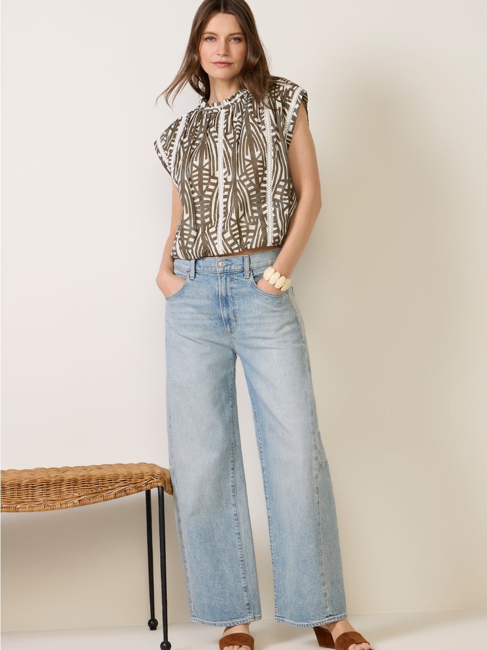 Evereve Melissa Nepton Erell Blouse- Size L